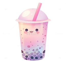 卡通可爱的奶茶