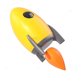 3d立体C4D电商营销小火箭模型