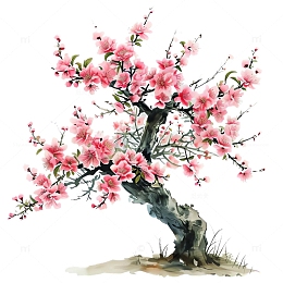 国画风春天桃花