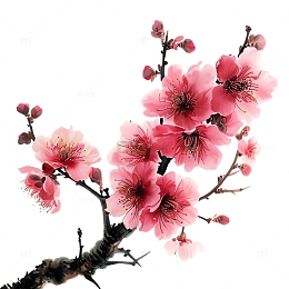 长着樱花的树枝