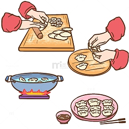 手绘详细包饺子步骤解说图