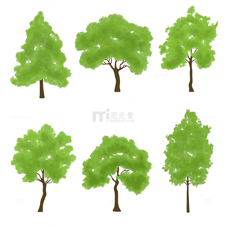 卡通树绿色树环保