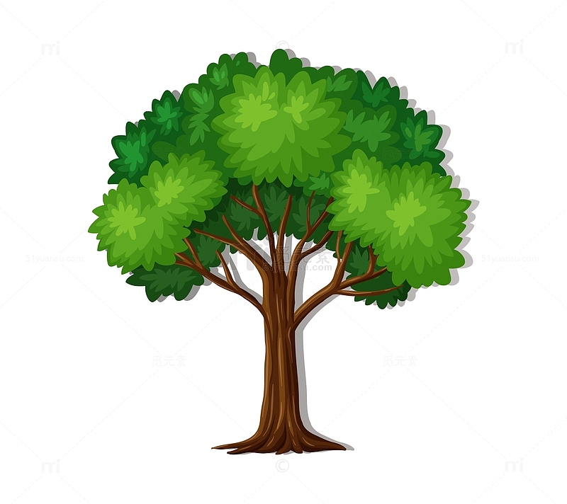 卡通植物树木插画