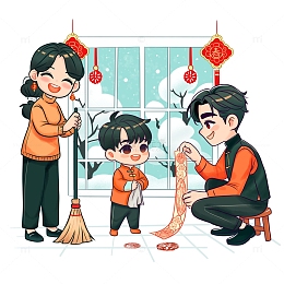 小年卡通风格插画素材
