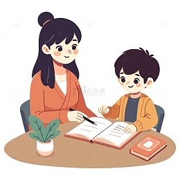 妈妈辅导孩子学习