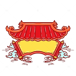 春节喜庆卡通手绘年货节素材