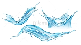 蓝色液体流状元素