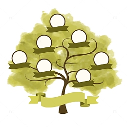 手绘涂鸦绿色丝带展示图