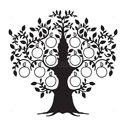 黑色卡通苹果树