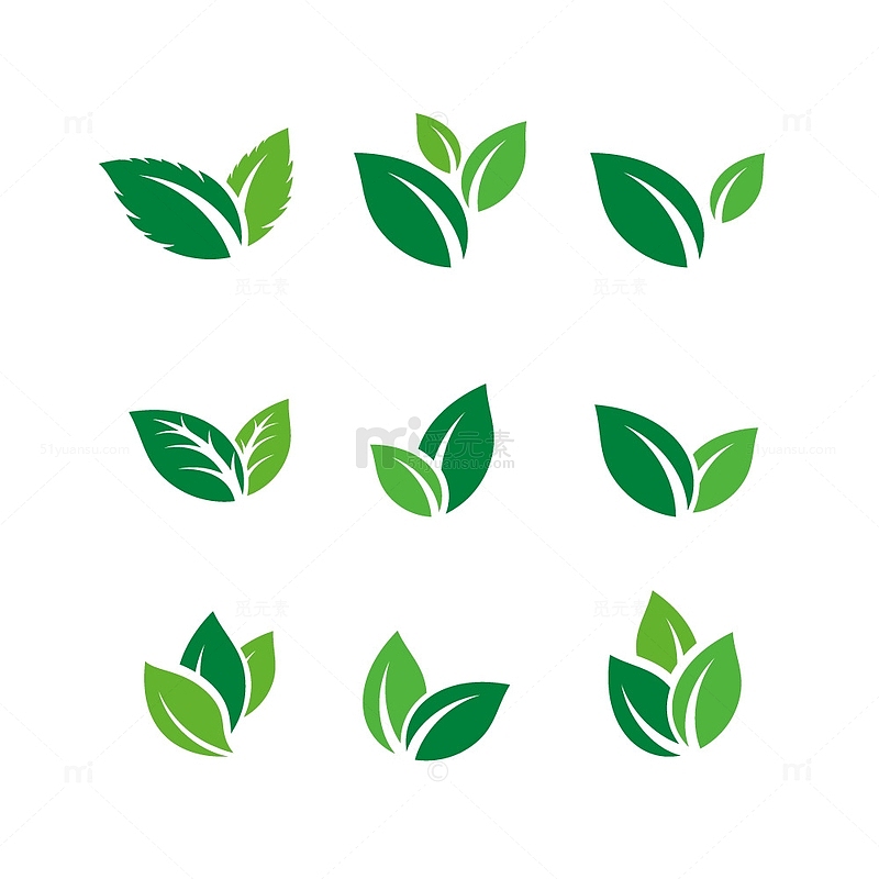 植物生态园林绿叶图标