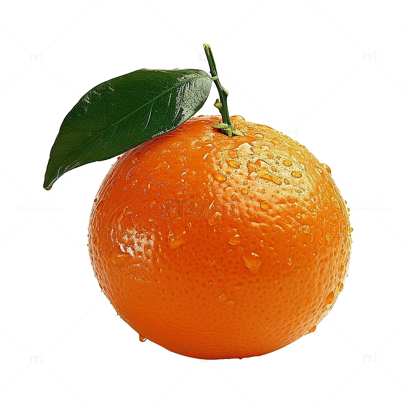 沾着水的新鲜橘子
