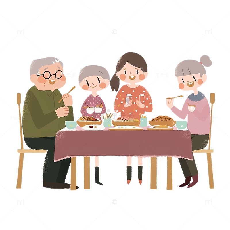 一家人吃团年饭