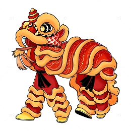 新年舞狮子免抠图片