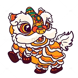 新年舞狮子PNG素材