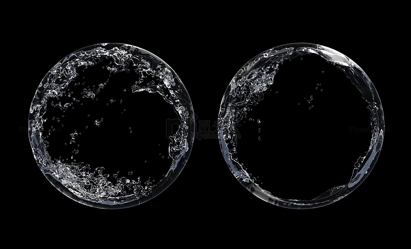 透明水波圆形水花气泡
