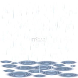 雨水落入水面荡起涟漪