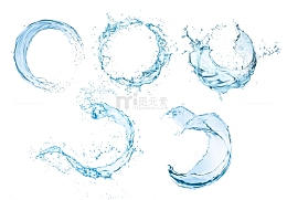 动感弧形水花飞溅