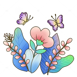 春天元素花草