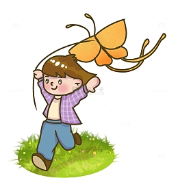 放风筝人物免扣素材