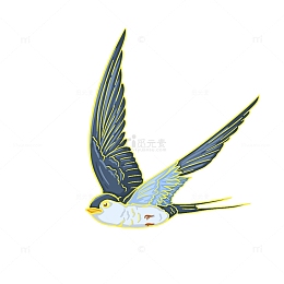 手绘可爱燕子免扣元素