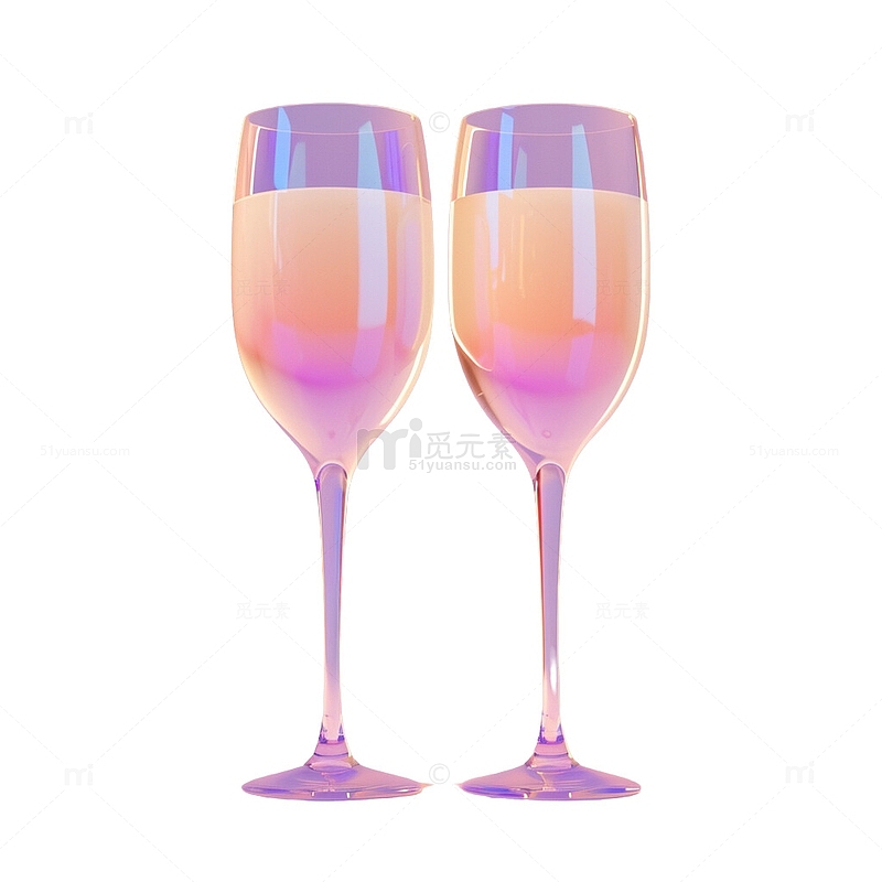 3D节日庆祝香槟酒