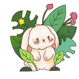 春天兔子免扣元素