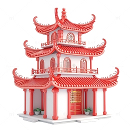 3D中国亭子