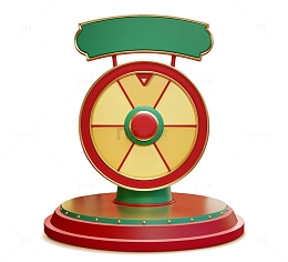 3D红绿配色年终喜庆抽奖幸运转盘