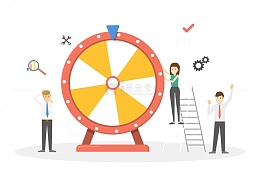 扁平风商务大转盘