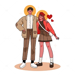 年轻情侣约会逛街