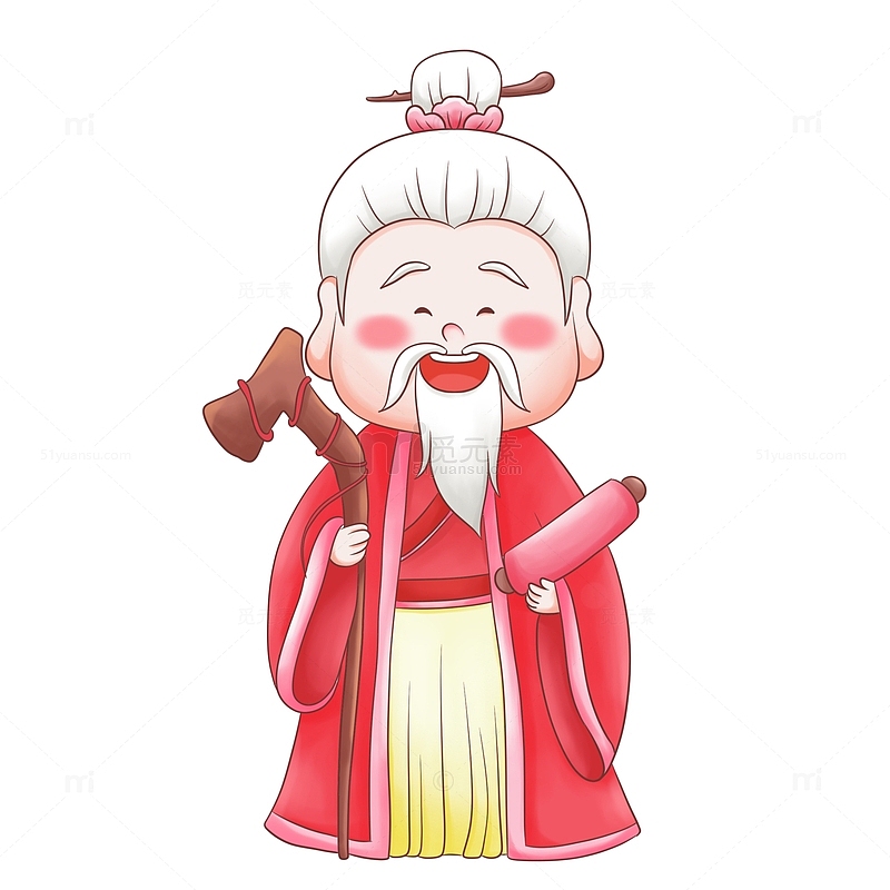 中国传统月老插画元素