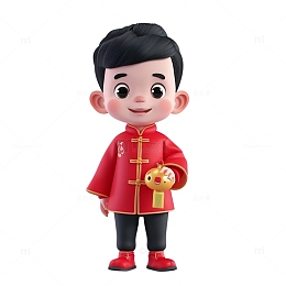 国新年的小男孩