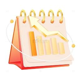3d金融橙色科技大数据日历