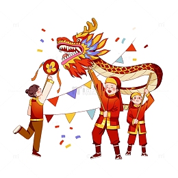 新春元宵节舞龙队伍