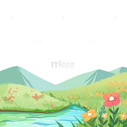 春天风景海报元素