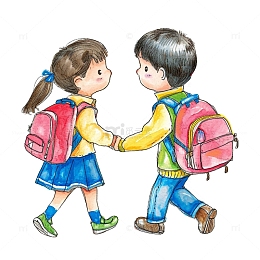 开学季去上学的学生