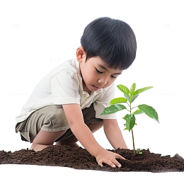 植树节小男孩