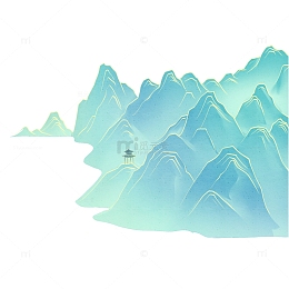 手绘国潮国风群山山水山景