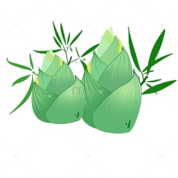 春天蔬菜植物竹叶春笋食材