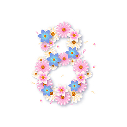 小清新花朵创意数字