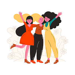 女性人物手绘插画