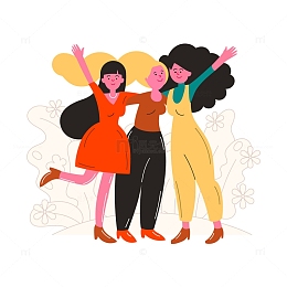 女性人物手绘插画