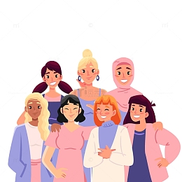女性群像手绘