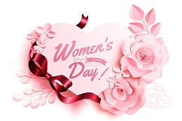 粉色花草爱心装饰