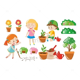 春季植树栽花园艺