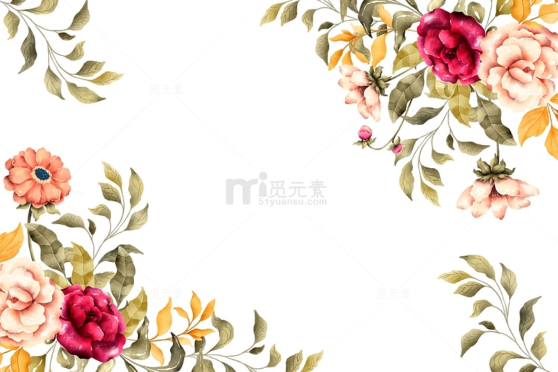 彩绘花草植物装饰