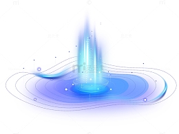 蓝色波浪混合科技感线条素材