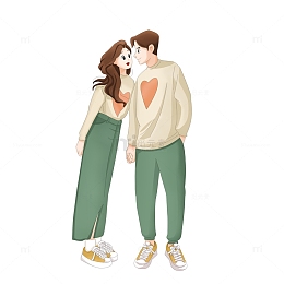 情人节男女朋友情侣人物形象