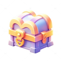 3D立体紫色宝箱免抠元素