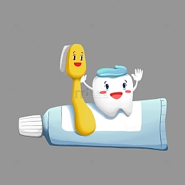 牙齿牙刷牙膏刷牙